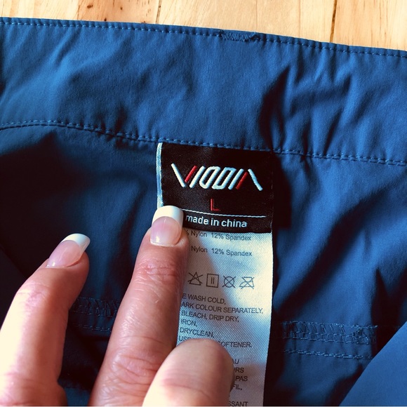 Viodia Men’s Blue Athletic Hiking Shorts Stretch Elastic Waist Zip Pocket Sz L - Picture 6 of 10